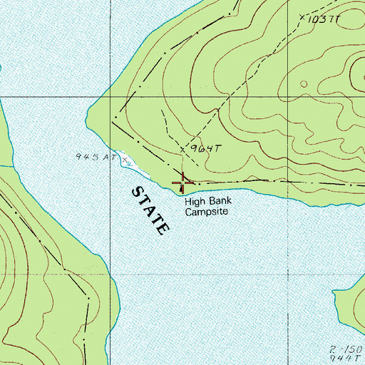 Topographic Map of High Bank Campsite, ME