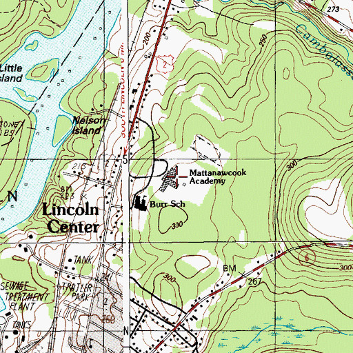 Topographic Map of Mattanawcook Academy, ME