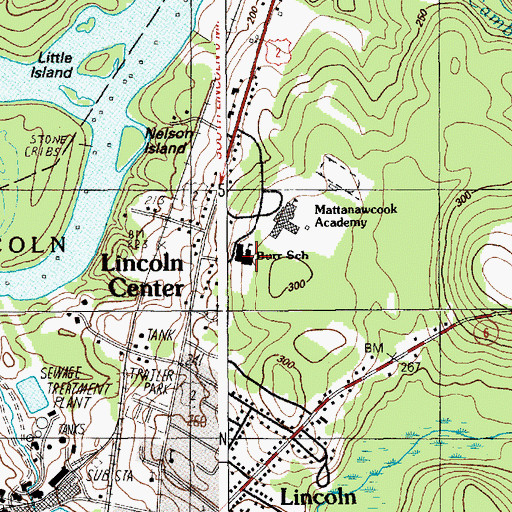 Topographic Map of Ella P Burr Elementary School, ME