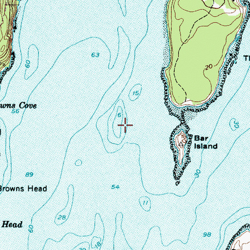 Topographic Map of Bar Island Ledge, ME