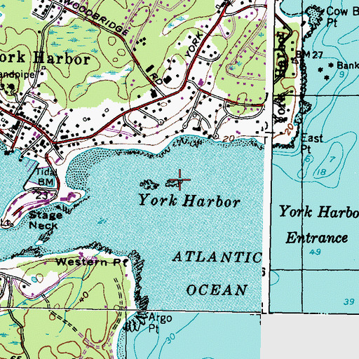 Topographic Map of Black Rocks, ME