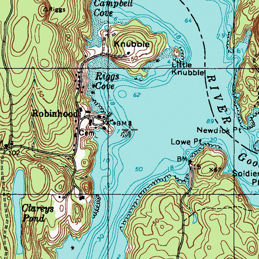 Topographic Map of Blacksmithshop Ledge, ME