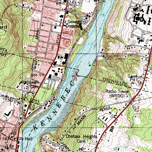 Topographic Map of Britts Shoal, ME