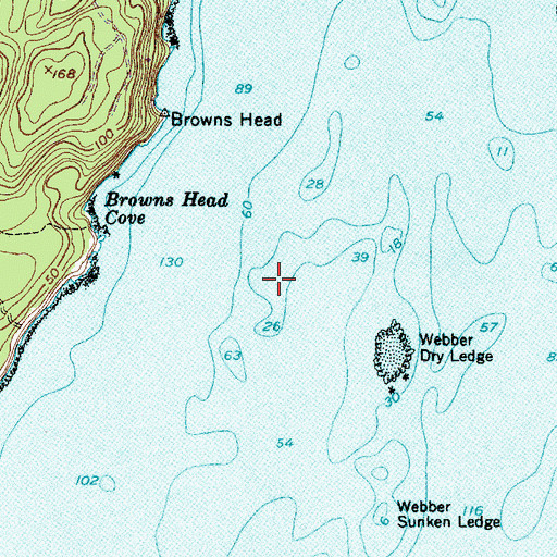 Topographic Map of Browns Head Ledge, ME