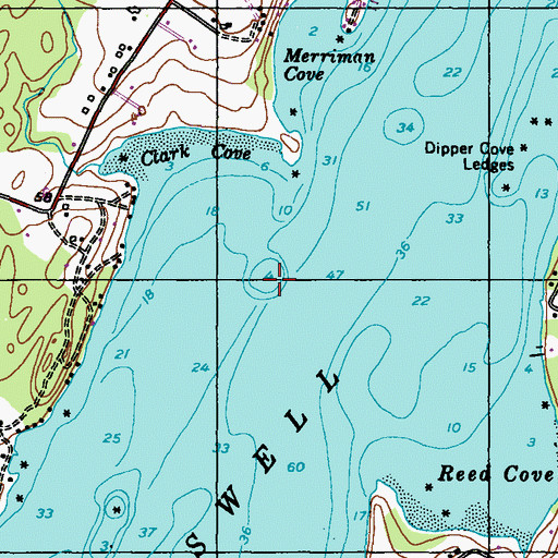 Topographic Map of Clark Ledge, ME