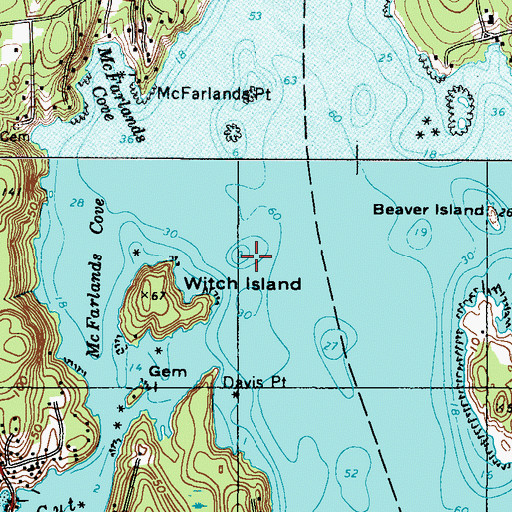 Topographic Map of Corvette Ledge, ME
