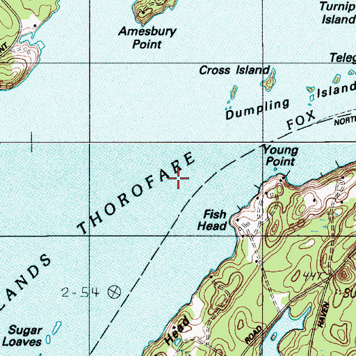 Topographic Map of Cross Island Ledge, ME
