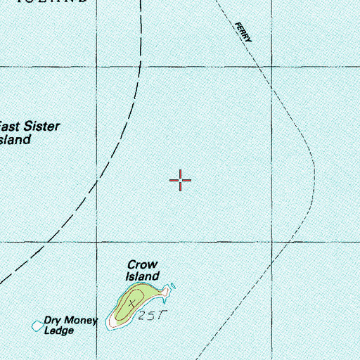Topographic Map of Crow Island Ledge, ME