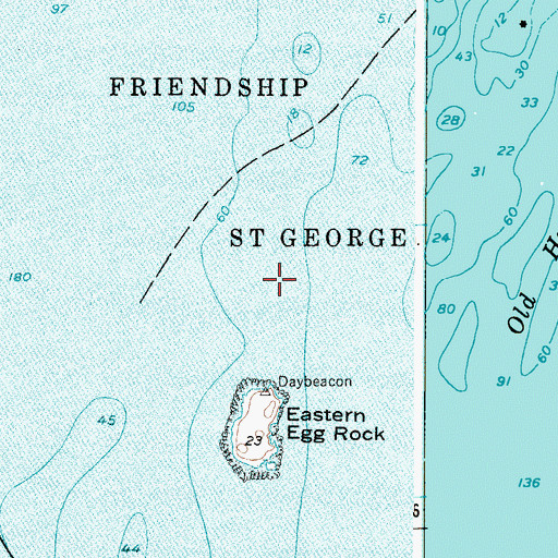 Topographic Map of Egg Rock North Ledge, ME