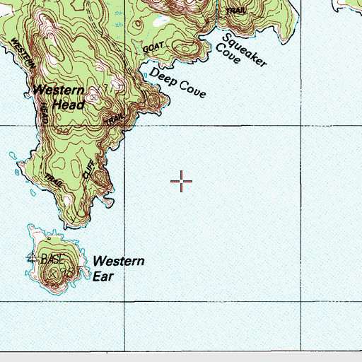 Topographic Map of Flat Ledge, ME