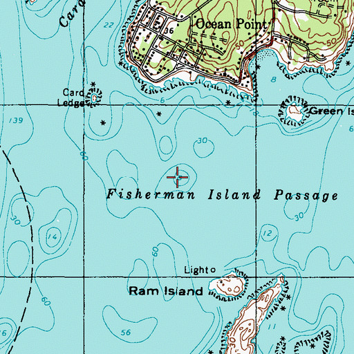 Topographic Map of Gangway Ledge, ME
