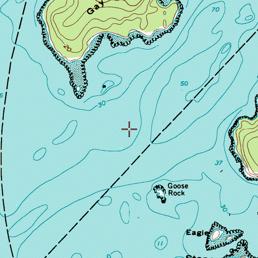 Topographic Map of Goose Rock Ledge, ME