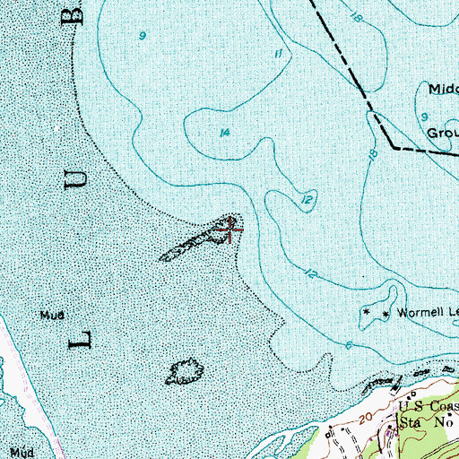 Topographic Map of Gravel Bar, ME