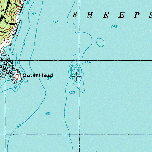 Topographic Map of Griffith Head Ledge, ME