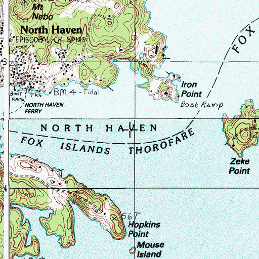 Topographic Map of Grindstone Ledge, ME