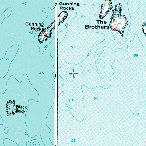 Topographic Map of Gunning Rock Shoal, ME