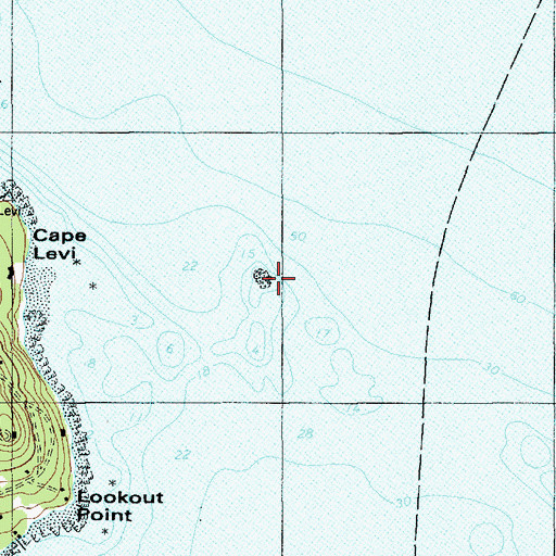 Topographic Map of Halftide Ledge, ME