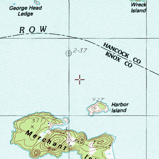 Topographic Map of Harbor Island Ledge, ME