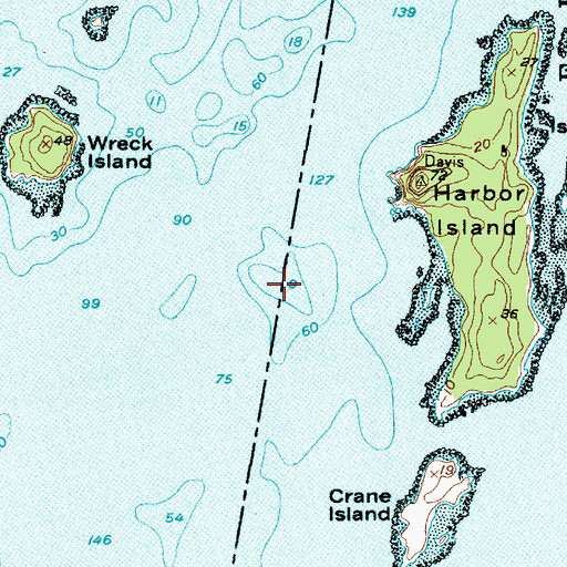 Topographic Map of Harbor Island Rock, ME