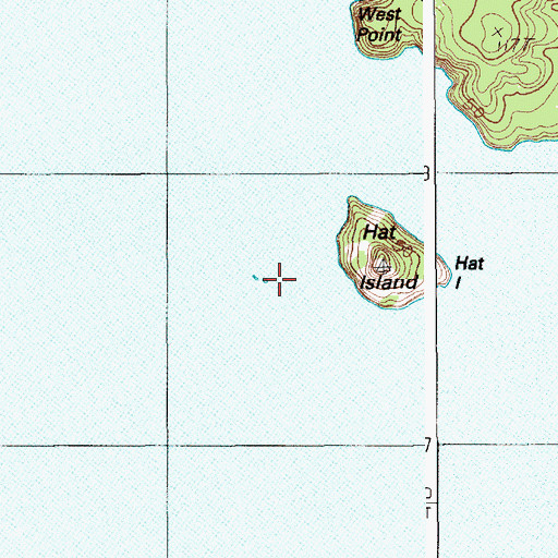 Topographic Map of Hat Island Ledge, ME