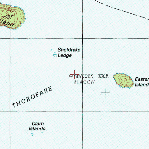 Topographic Map of Haycock Rock, ME