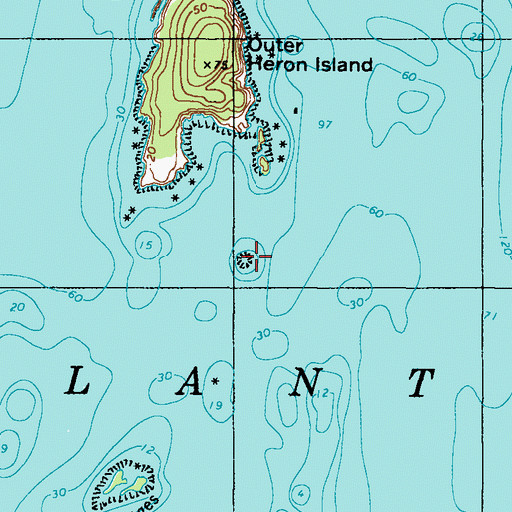 Topographic Map of Heron Island South Ledge, ME