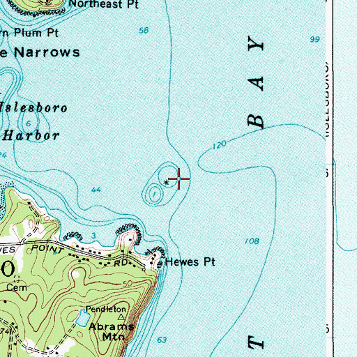 Topographic Map of Hewes Ledge, ME