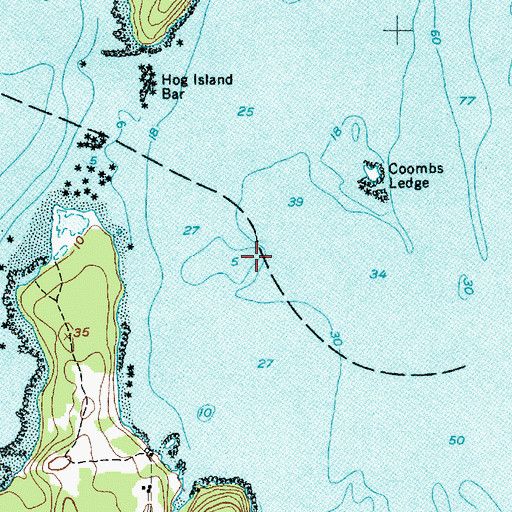Topographic Map of Inner Ledge, ME