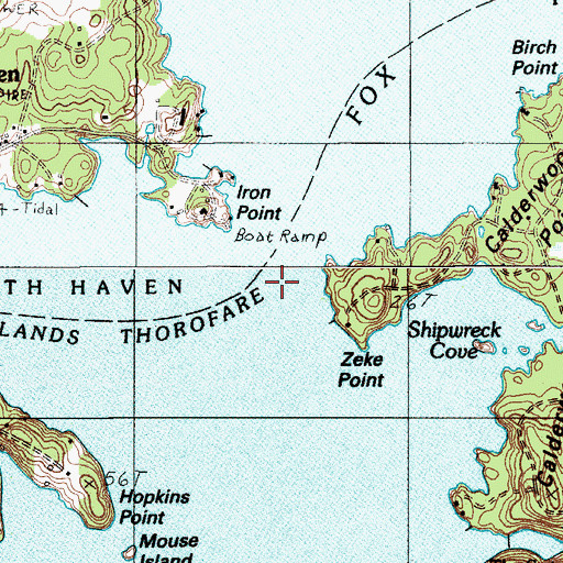 Topographic Map of Iron Point Ledge, ME