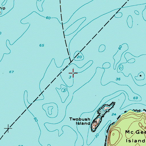 Topographic Map of Jenks Ledge, ME