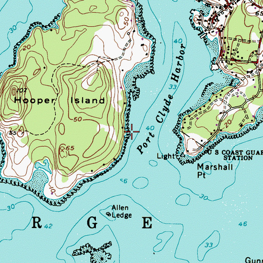 Topographic Map of Kelp Ledges, ME