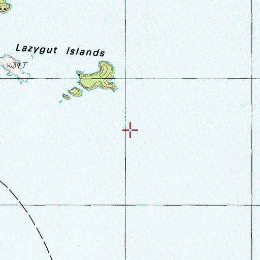 Topographic Map of Lazygut Ledge, ME