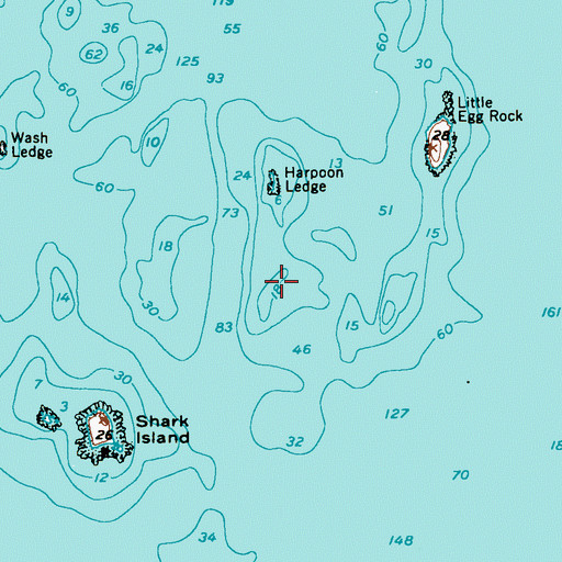 Topographic Map of Little Egg Rock Shoals, ME