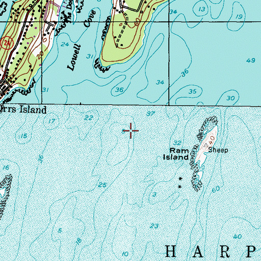 Topographic Map of Littlejohn Rock, ME