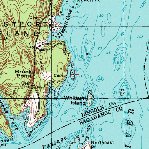 Topographic Map of Lobster Rock, ME