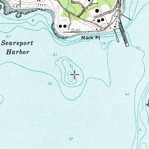 Topographic Map of Long Cove Ledge, ME