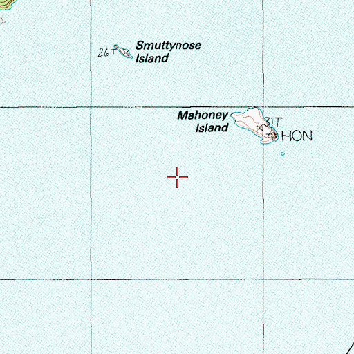 Topographic Map of Mahoney Ledge, ME