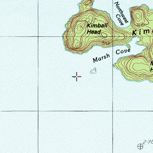 Topographic Map of Marsh Cove Ledges, ME