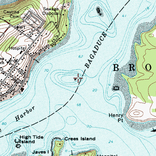 Topographic Map of Middle Ground, ME