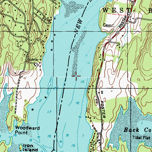 Topographic Map of Middle Ground, ME