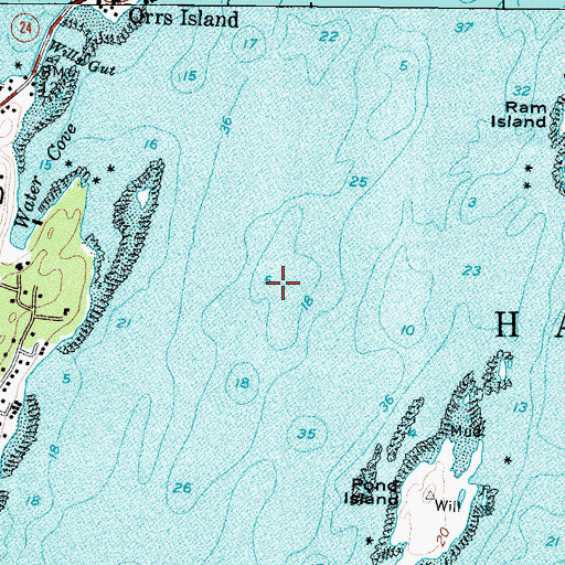 Topographic Map of Middle Ground, ME