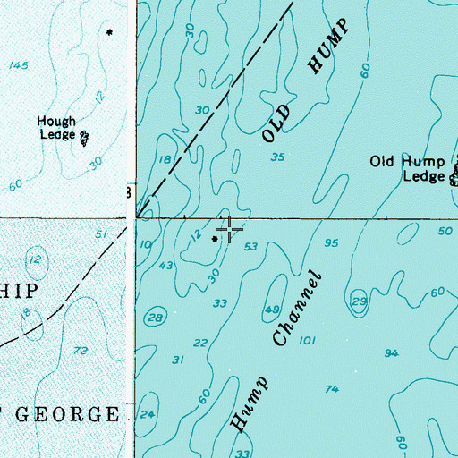 Topographic Map of Midway Rocks, ME