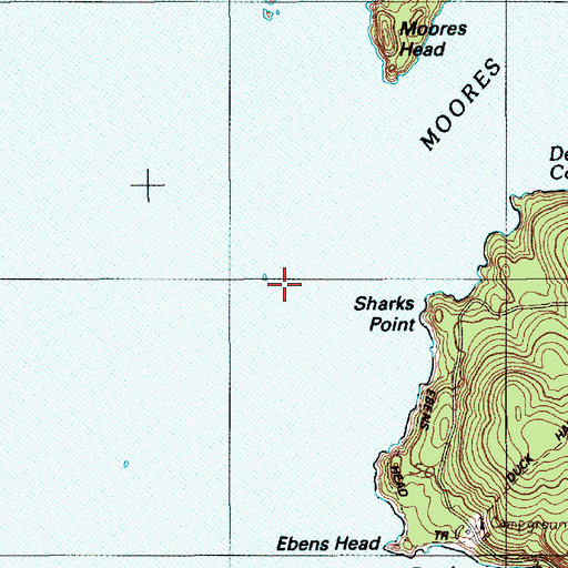 Topographic Map of Moores Harbor Ledge, ME