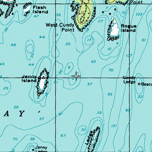 Topographic Map of North Jenny Ledge, ME