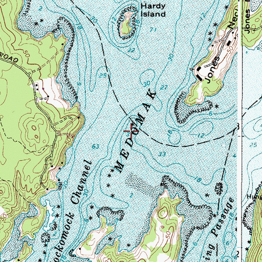 Topographic Map of Northeast Point Ledges, ME