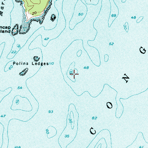 Topographic Map of Polins East Ledge, ME