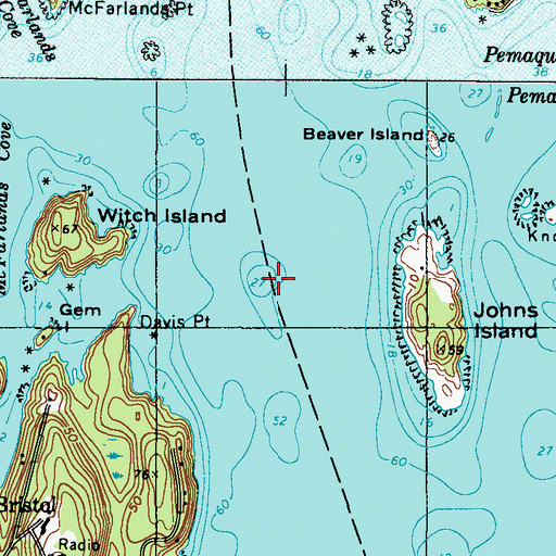 Topographic Map of Pollock Rock, ME