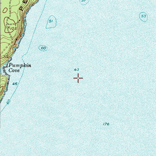 Topographic Map of Pumpkin Cove Ledge, ME