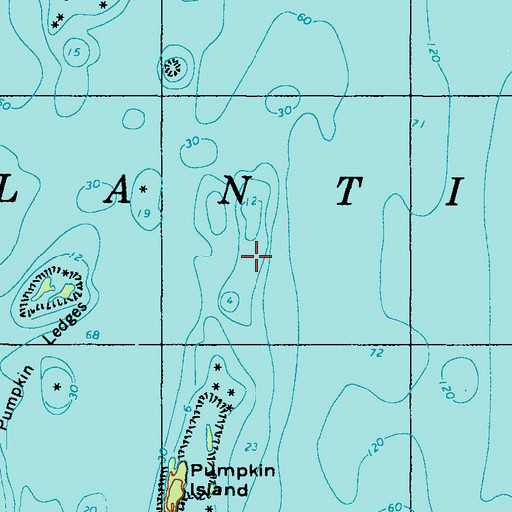 Topographic Map of Pumpkin Island Northeast Ledge, ME