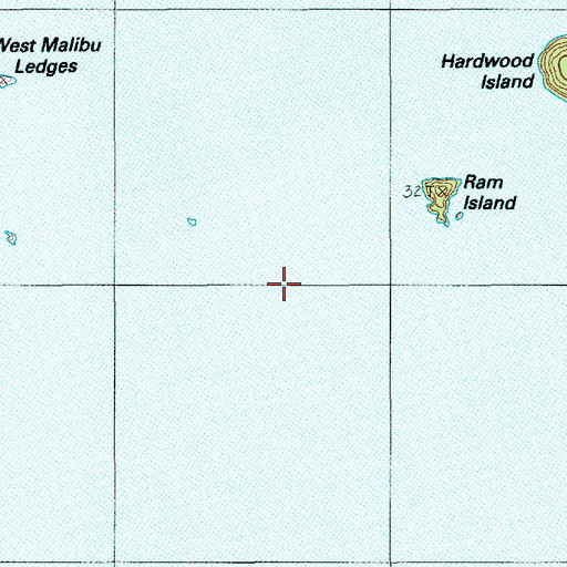 Topographic Map of Ram Island Ledge, ME
